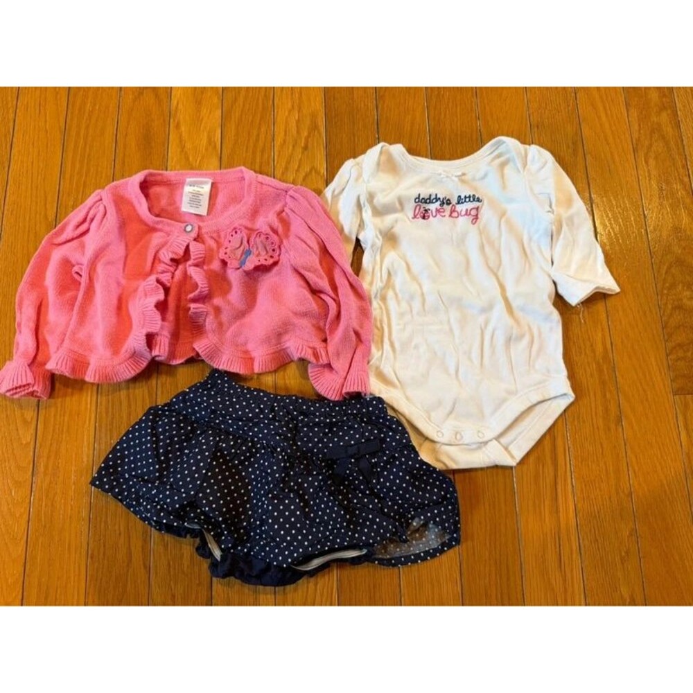Gymboree 3-Piece Outfit Sweater Skirt One Piece Sz 3-6 Months